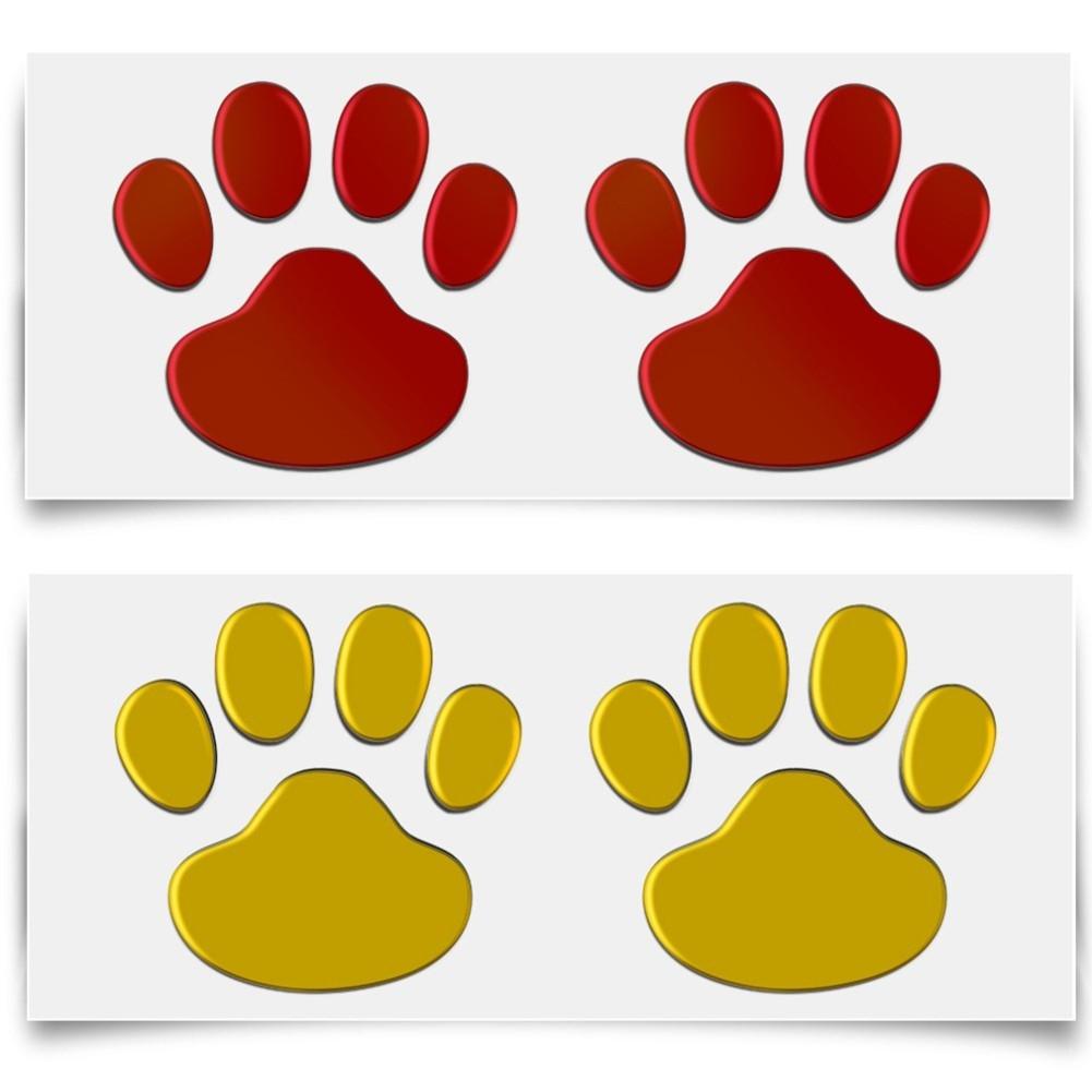 Sleek Car Sticker with 3D Bear Cat Dog Paw Prints for All Vehicle Types