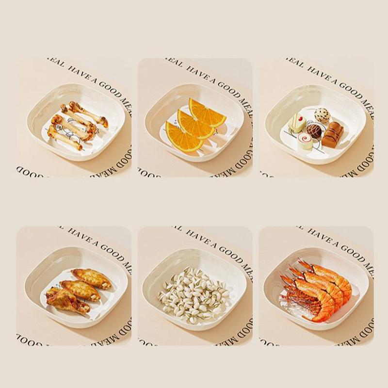 Home Cartoon Bone Spitting Plate Set, Dining Table Plates, Plastic Material, Living Room Fruit Plate, Garbage Plate