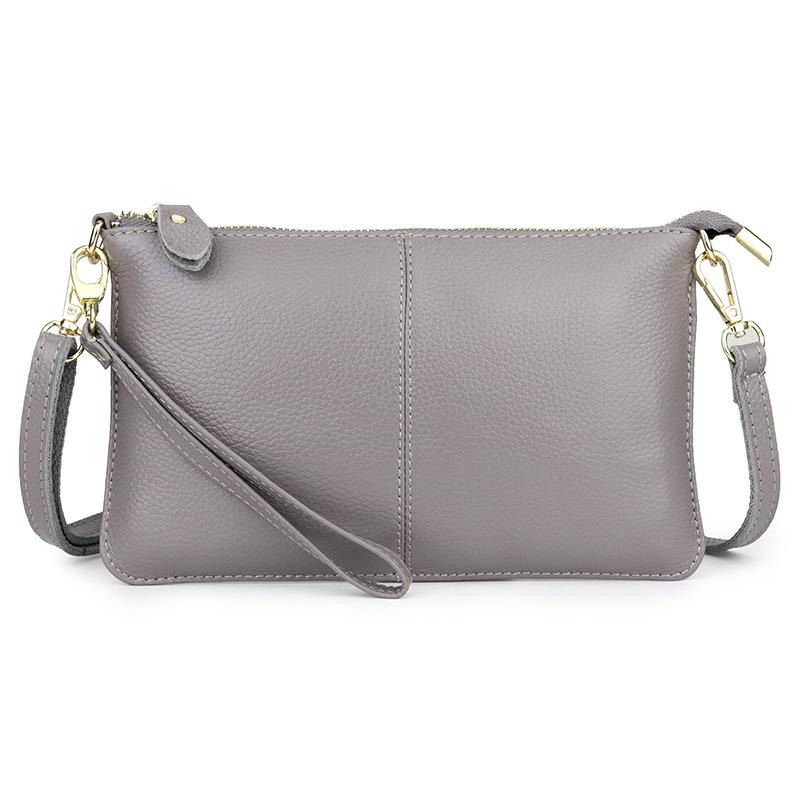 

Женская сумка кроссбоди и клатч из натуральной кожи - Мягкая, стильная, многофункциональная маленькая наплечная сумка-мессенджер. серый