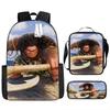 Moana Printed Backpack Large Capacity Sports Backpack Primary And Secondary School School Bag Three-Piece Set
