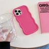 Solid color Macaron wave for iPhone15 mobile phone case Apple 16Pro large hole 12/13ins wind 15 full