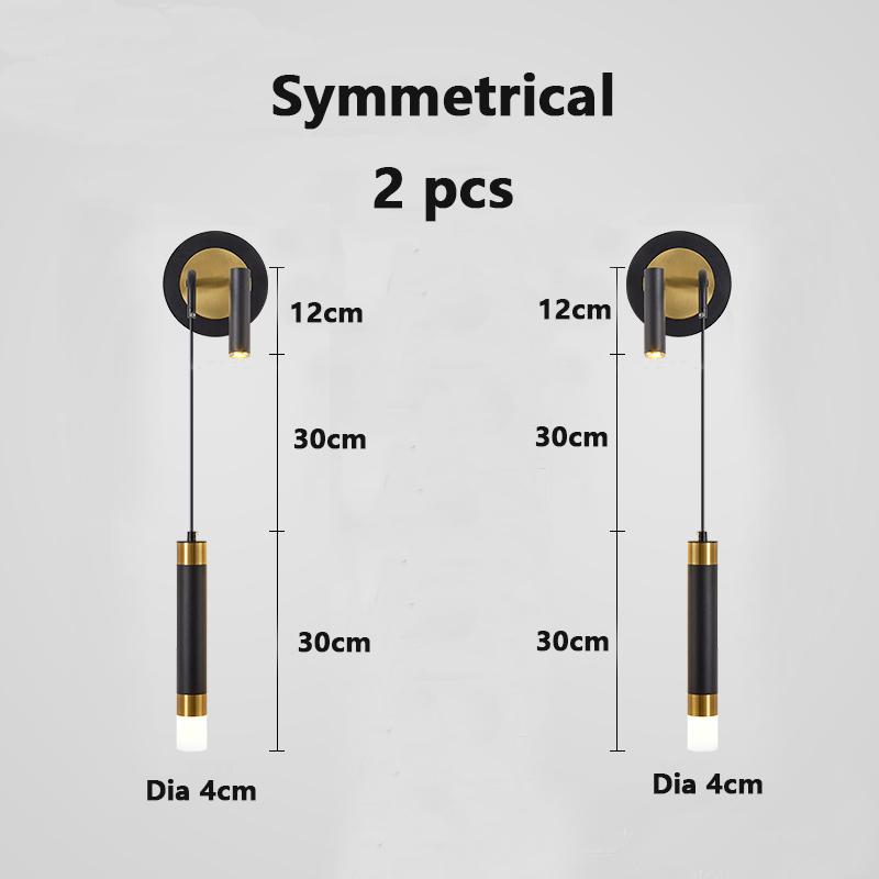 LED Wall Lamp Nordic Double Head Adjustable Wall Lights Creative Bedroom Bedside Reading Lamps Indoor Acrylic Home Decor Sconces