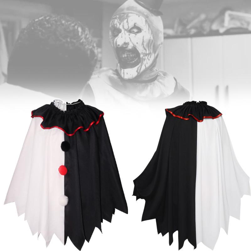 Versatile Scary Clown Cosplay Costume With Elegant Black And White Cloak For All Gender Adults