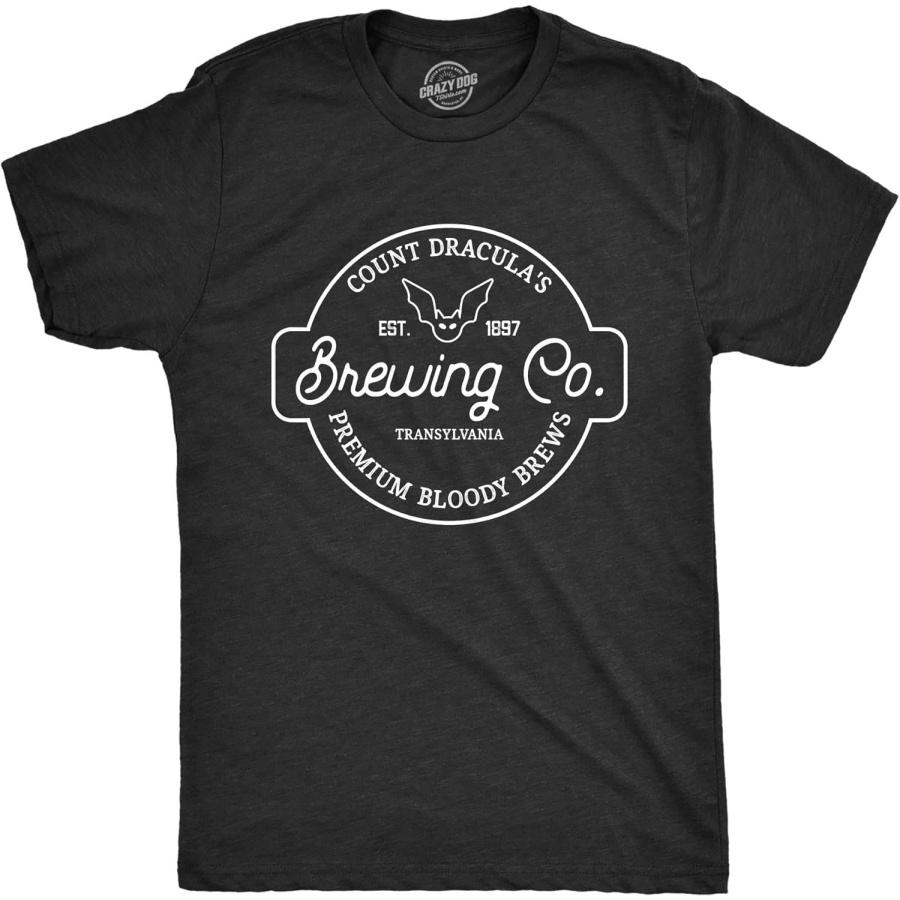 

Mens Count Draculas Brewing Co T Shirt Funny Spooky Halloween Vampire Blood Tee for Guys XXXXXL різнокольоровий