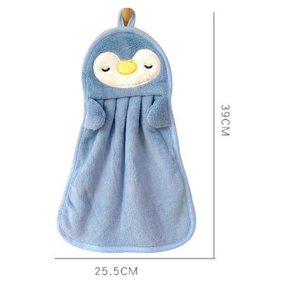 3X Toalha de Mão Pendurar Absorvente Toalha de Mão para Bebê Pinguim Fofo Pato Amigo da Pele Macia Crianças,Azul