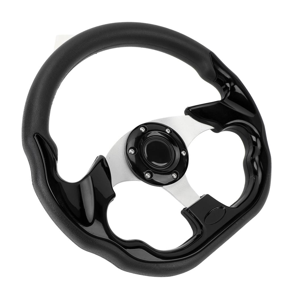 Car Steering Wheel 13in PU Stylish Look Impact Proof Enhanced Grip Easy Installation Racing Steering Wheel for Vehicle