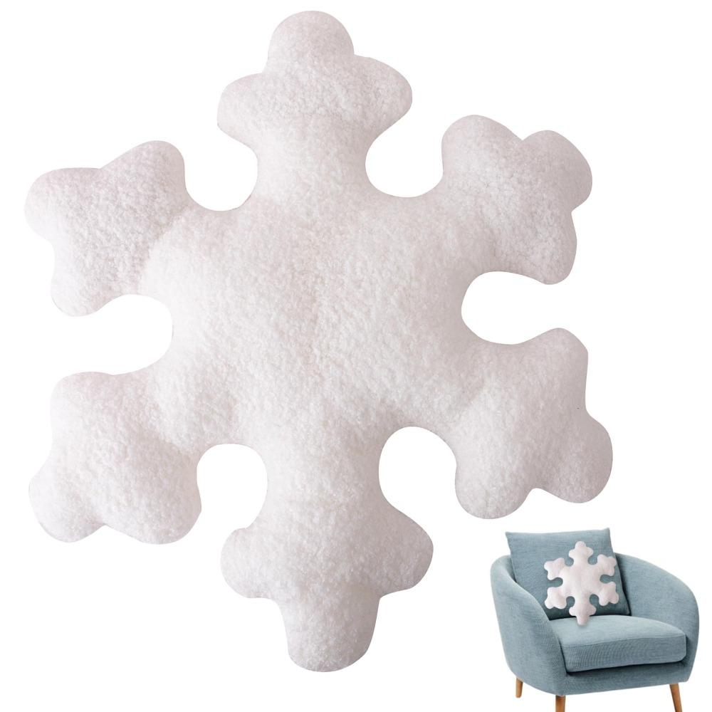 PP Cotton Couch Stuffed Plush Cushion White Snowflake Pillows Living Room
