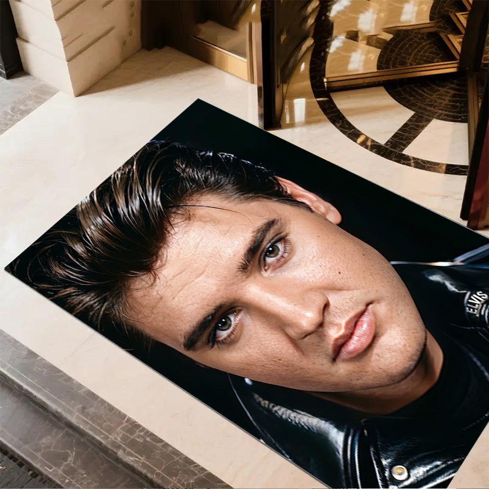 Elvis Presley: Rock Roll Carpet Perfect for Entryway Study room Balcony Game Room Anti-slip Rug Anime Office Decor Best for Christmas