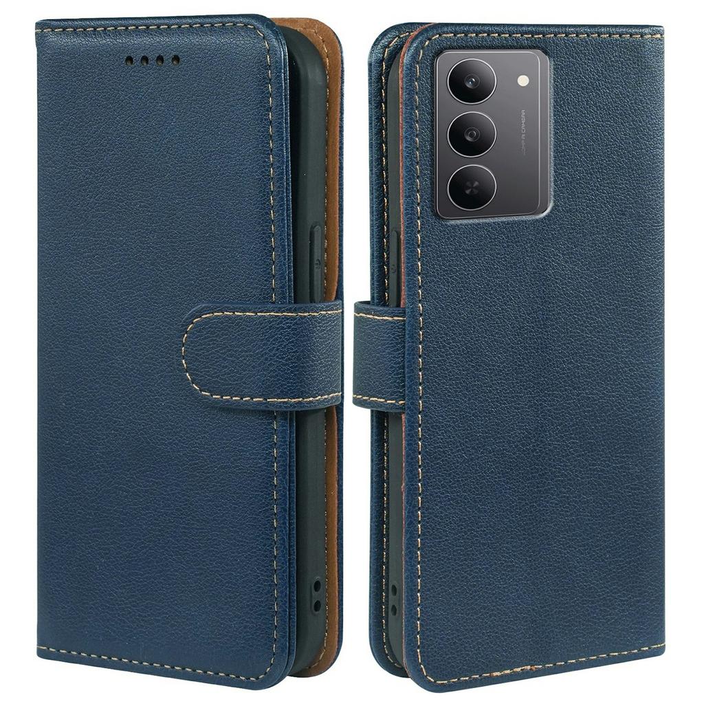 For Realme V60 Pro 5G/14x (India) 5G Case RFID Blocking Wallet Litchi Texture Leather Phone Cover Magnetic Clasp