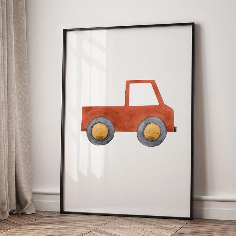 Classic Simplicity Cartoon Cars Art Posters Airplane Canvas Painting Children's Room Wall Art Pictures Home Aesthetic Decor
