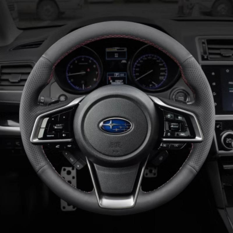 Handgenähte Sport-Lenkradabdeckung aus Kohlefaser für Subaru Forester Ascent Crosstrek Legacy Outback Impreza -2024