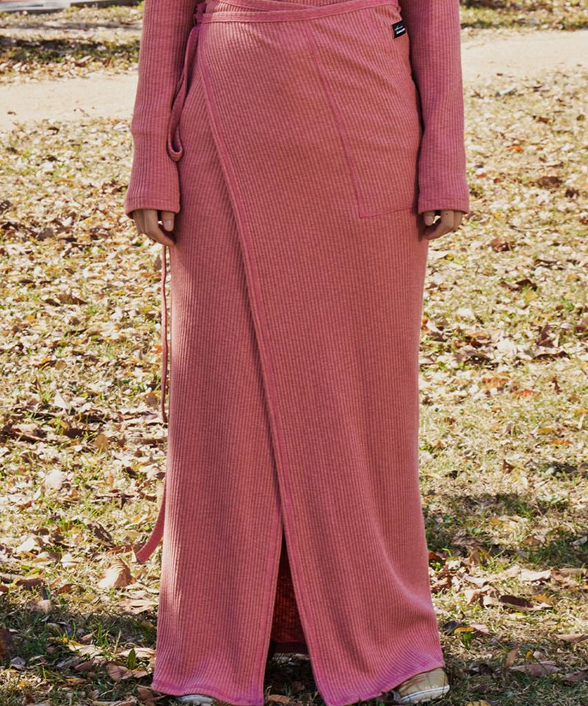 Safari Sula Explore Stitch Pocket Knit Wrap Skirt In Pink