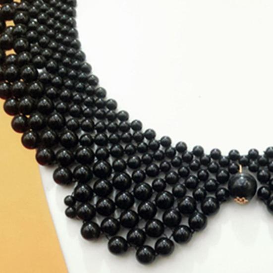 Faux Pearl Fake Collar Women Beaded False Collar Choker Detachable Retro Fake Collar for Sweaters Dresses Dating Wedding