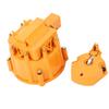 HEI Distributor Cap and Rotor Heavy Duty Large Distributor Cap Set for SBC 283 305 307 327 350 400 K549 Orange