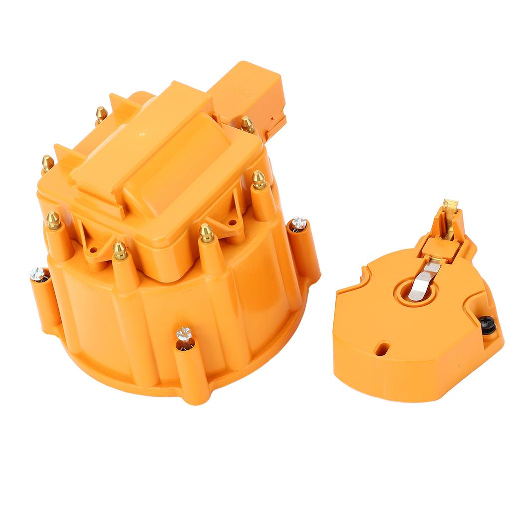 HEI Distributor Cap and Rotor Heavy Duty Large Distributor Cap Set for SBC 283 305 307 327 350 400 K549 Orange