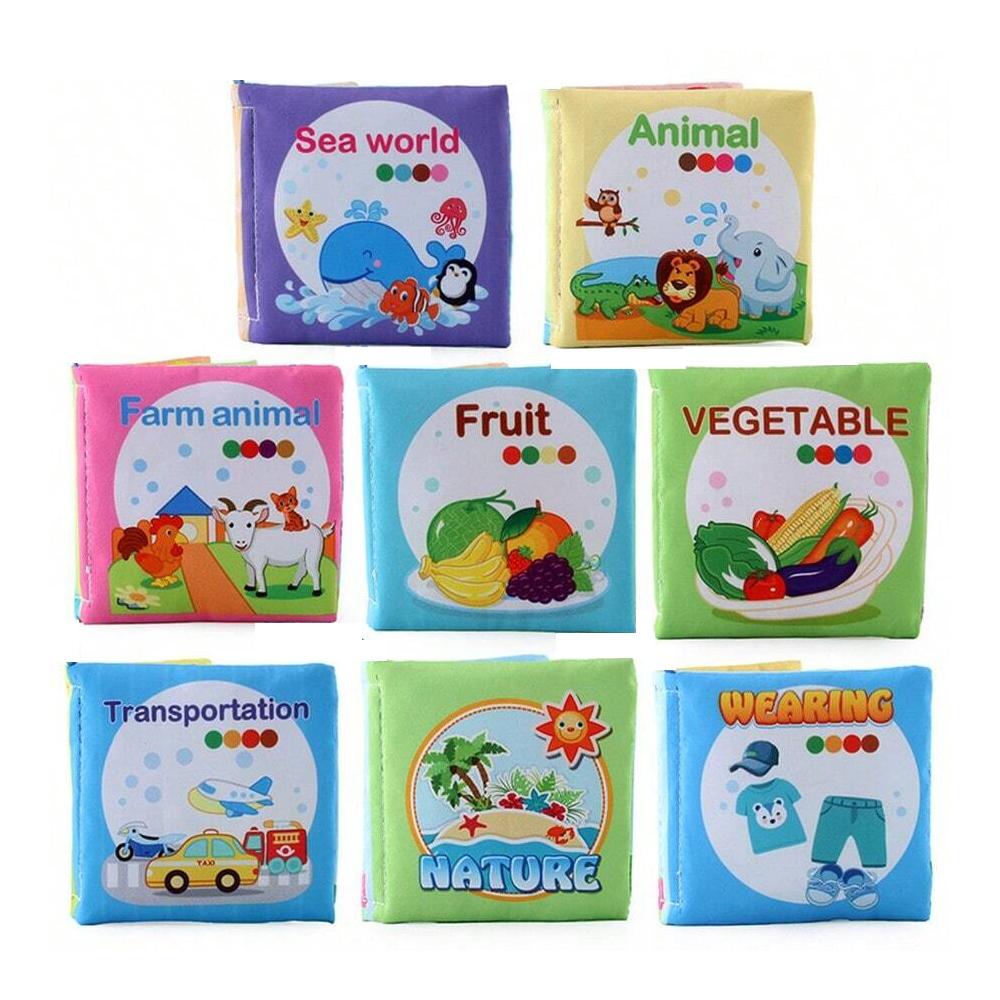 Cloth Books Baby Toys, Colorful Fabric Baby Learning Books Touch And Feel Crinkle Sounds For Holidays