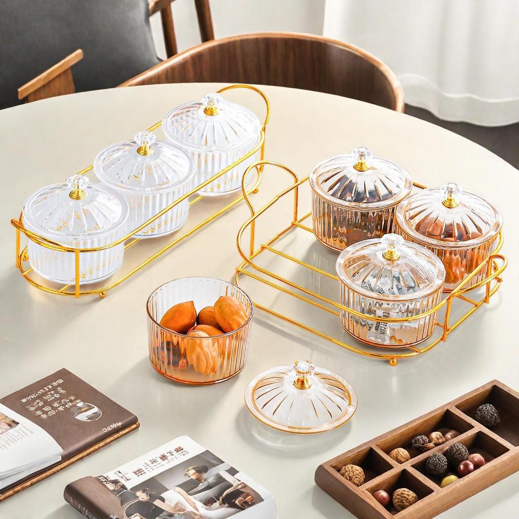 Luxury Compartmentalized Fruit and Snack Tray for Home Display