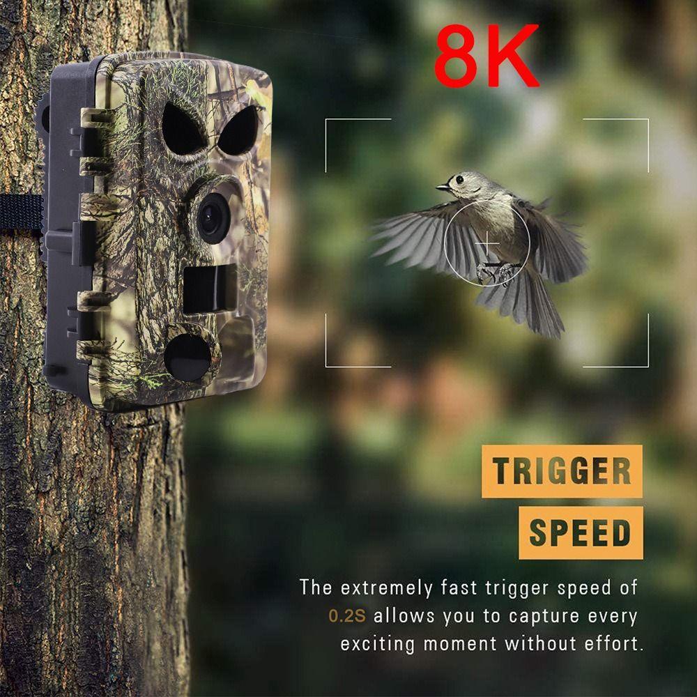 No Glow Night Vision PR8000 Wifi Camera 8K 120° Motion Wildlife Photo  Pasture