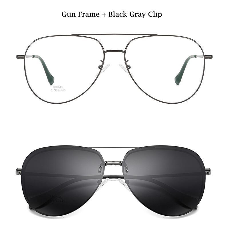 

Optical Spectacle Big Frame Men With Rimless Clip Magnetic Glasses Fashion myopia Prescription Eyeglass Pilot Polarized Sunglass Original Lenses