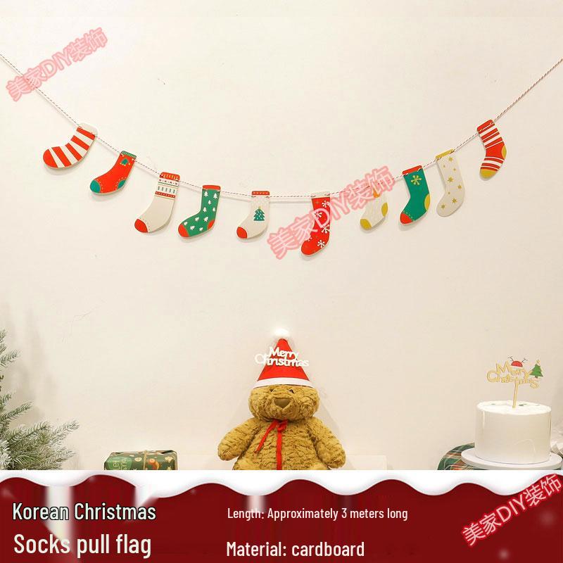 Christmas Theme Jewelry Store Decoration: Felt Garland & Tree Banner for Wall