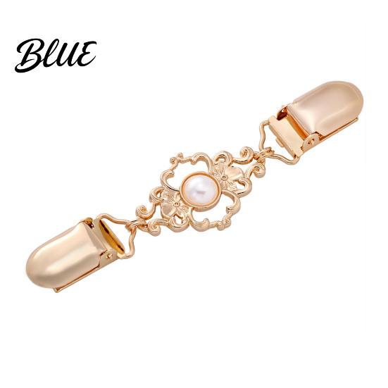 Dress Embellishment Clips Vintage Faux Pearl Sweater Clip Hold Cardigan Together Cincher Clip Clothing Decorative Buckle for Shawl Cloak,