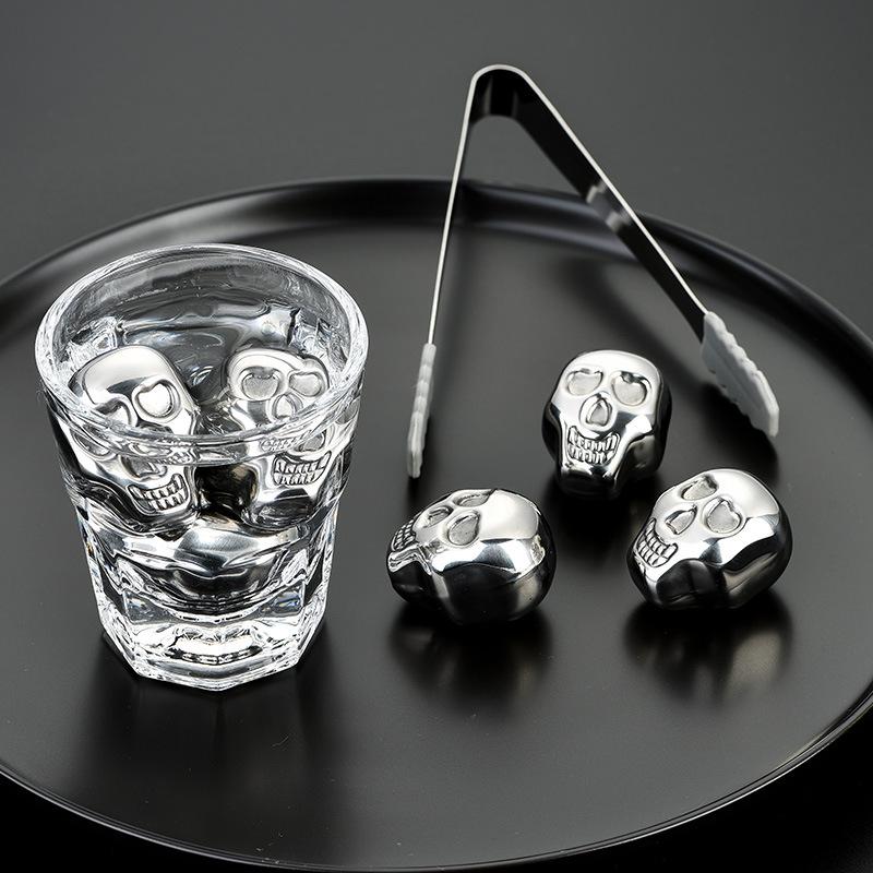 Skeleton 304 Stainless Steel Ice Cubes, Red Wine Ice Cubes, Whiskey Ice Cubes, Whiskey Red Wine Ice Tartar Stones