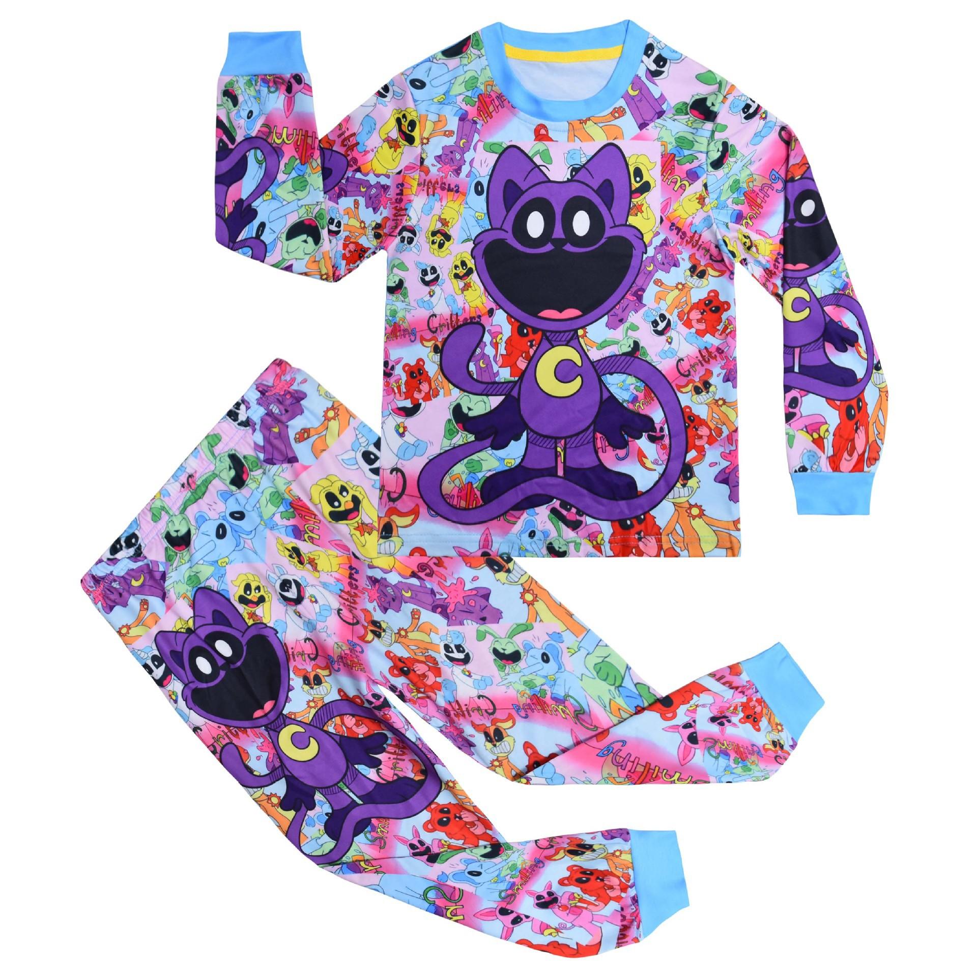 

Long Sleeves, Cartoon Digital Printing, Middle-Aged And Older Children S Loungewear Set, Long Sleeves + Pants Two-Piece Set 81034 110