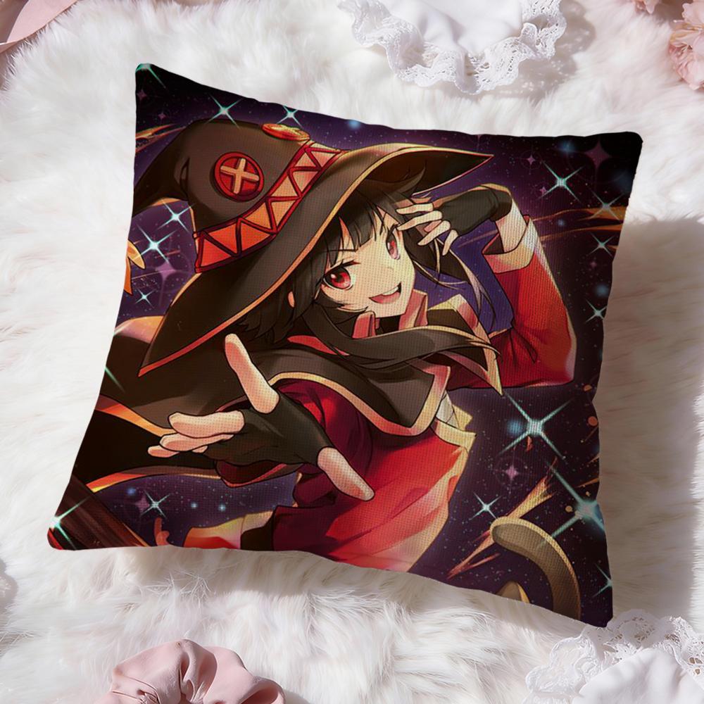 Cute M-Megumin Cushion Cover Premium Comfort Reversible Pillow Cove -Two in One Design for Any Room & Car Interior