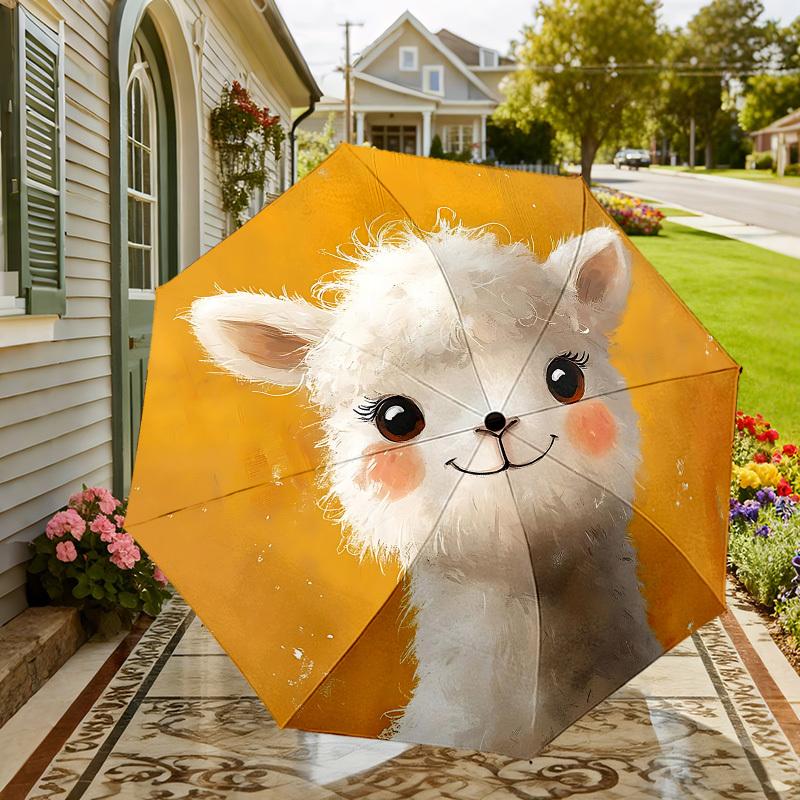 Adorable Alpaca Print Umbrella: Perfect for Outdoor Adventures, Auto Open/Close, Lightweight & Durable, Ideal Travel Accessory and Gift 117