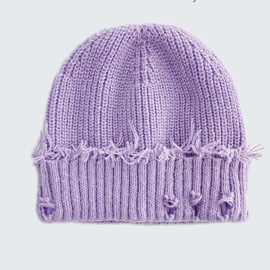 Knitted Hat, Children's Woolen Hat, Perforated Hat, Versatile And Eye-catching, Small Face