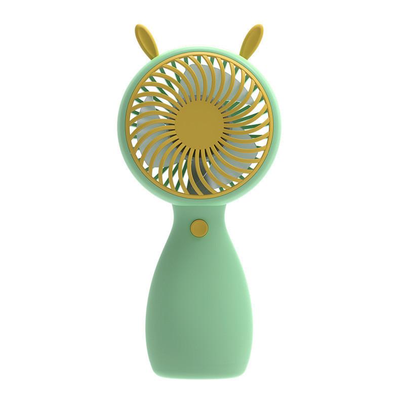

Cute Cartoon Mini Handheld Usb Rechargeable Fan With Strong Wind Power For Wholesale зелений