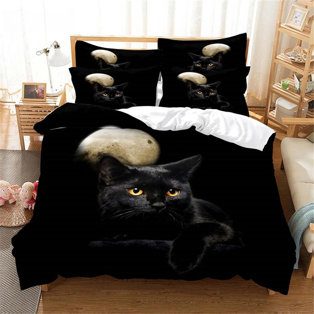 3D Cat Bedding Set Queen Bedding Duvet Cover Set Bedding Set Bed Cover Cotton Queen Bedroom Bed Cover Set Bed Set Bedding