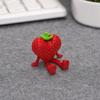 3D Printed Fruit Figure with Movable Joints, Collectible Articulated Red Strawberry Figurine for Home Office Executive Desk Decor