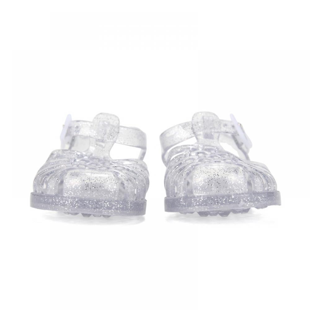 Meduse Sun 201 Argent Paillete Agent Paette Paillettes Argent Enfants Enfants Sandales Chaussures Jelly