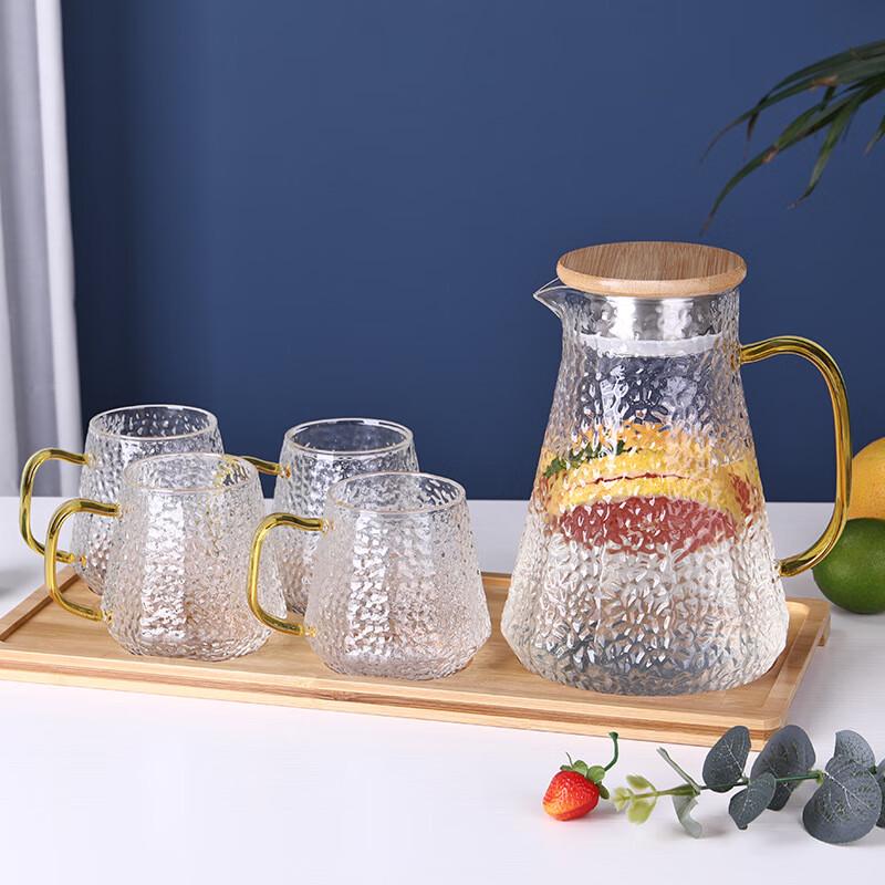 Segana Hammered Glass Pitcher & Drinkware