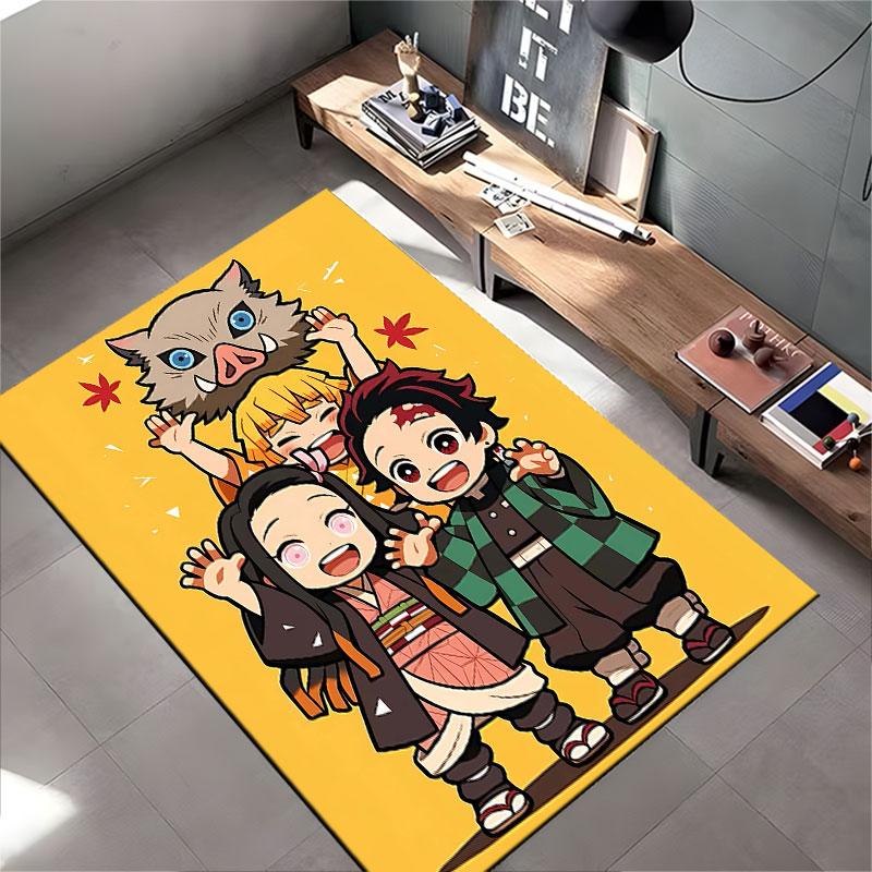 Anime Style Cute Characters Carpet Suitable As a Non-slip Mat for the Living Room or Bedroom Sofa