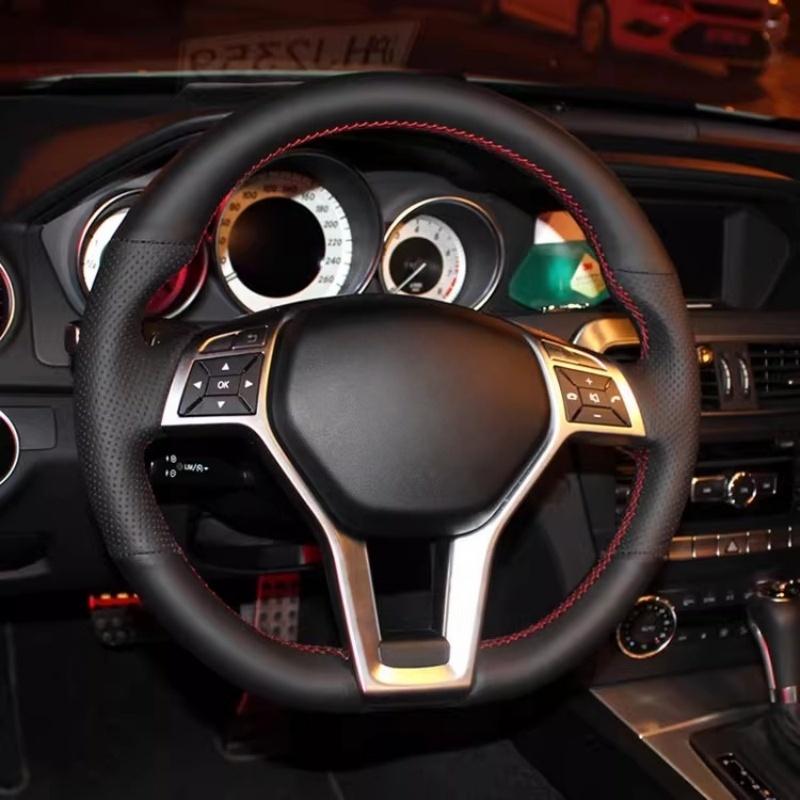 Hand Sewning Artificial Leather Car Steering Wheel Cover For Mercedes Benz A45 AMG W176 C63 W204 CLA C117 CLS S-Model 2011-2016