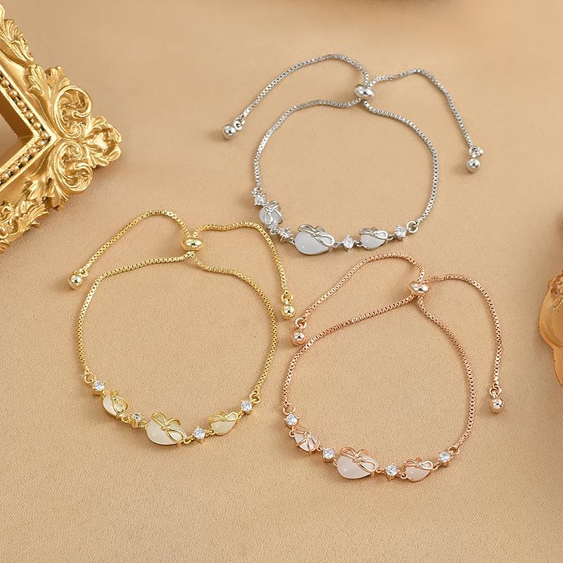 Women's Bracelets, Adjustable Length Bracelets, Niche High-end Bow-shaped Bracelets Exquisite Light Luxury Girls' Party Birthday Jewelry Gifts