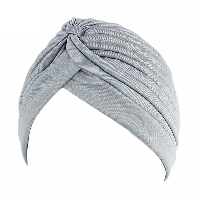 Stretchy Knot Twist Turban Bandanas Women Headscarf Bonnet Muslim Hijab Indian Hats Female Chemo Cap Adult Solid Color Head Wrap