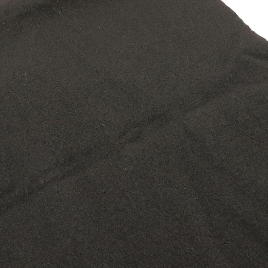 Used HERMES scarf stole fringe logo embroidery 100% cashmere black