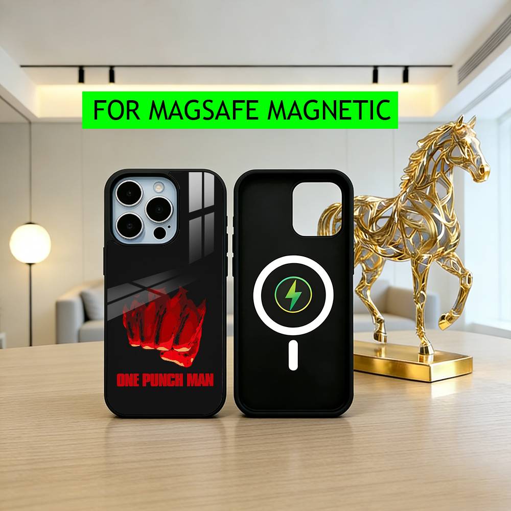 

Крутой чехол для телефона O-One P-Punchs Man-opm для iPhone17,16,15,14,13,12,11 Plus,Pro, магнитный для Magsafe, беспроводной зарядки iPhone13