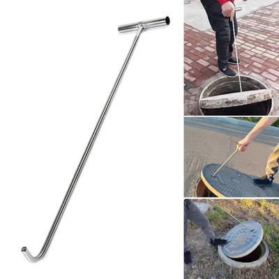 Gancio per Coperchio Tombino in Acciaio Inossidabile Sollevatore per Impieghi Gravosi Strumento Gancio per Tombino per Griglie Fognarie e di Scarico Accesso Sicuro e Facile