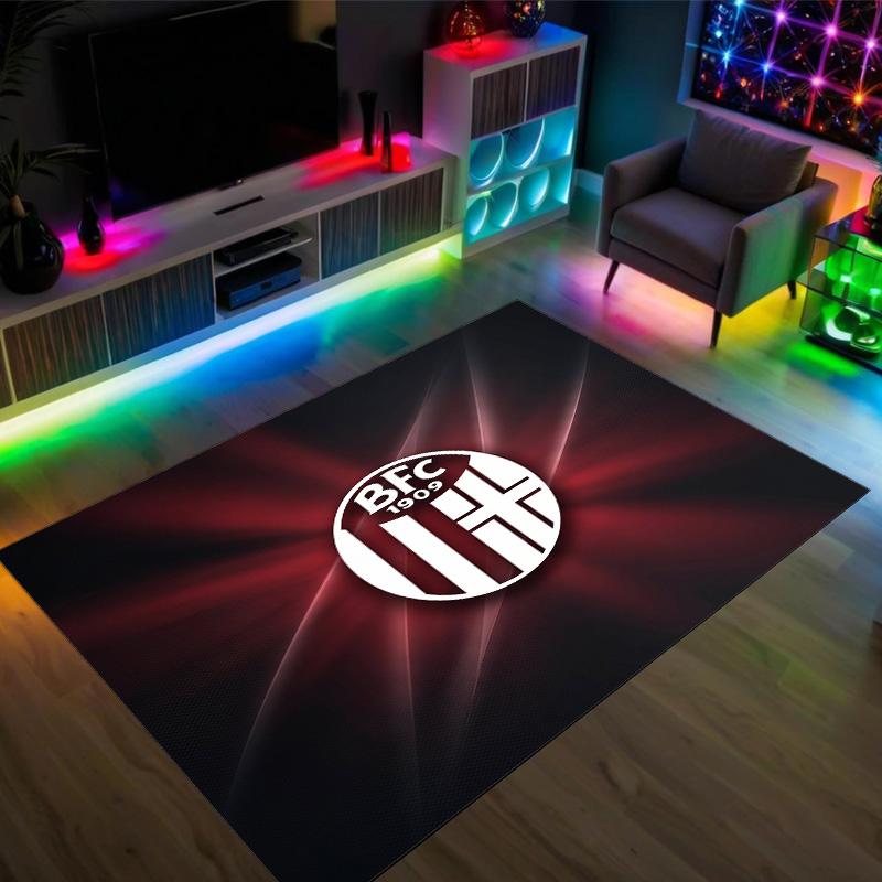 Bologna FC Design Crystal Velvet Carpet Cozy Non?Slip Printed Rug For Bedroom Living Room Entrance