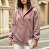 Felpa da donna casual con cappuccio e scollo a V, vestibilità larga