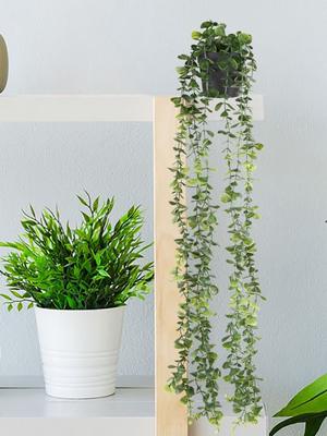 1 Stück Künstliche Eukalyptus-Ranke Gefälschte Hängepflanzen Topfpflanze Hängende Eukalyptus-Pflanze für Zuhause Wand Terrasse Garten Innen- und Außendekoration