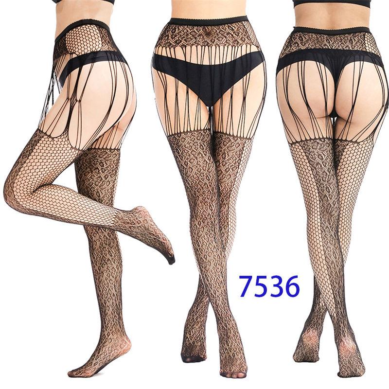 Sexy Suspenders Mesh Stockings Fishnet Eye Women's Bottoming Pantyhose