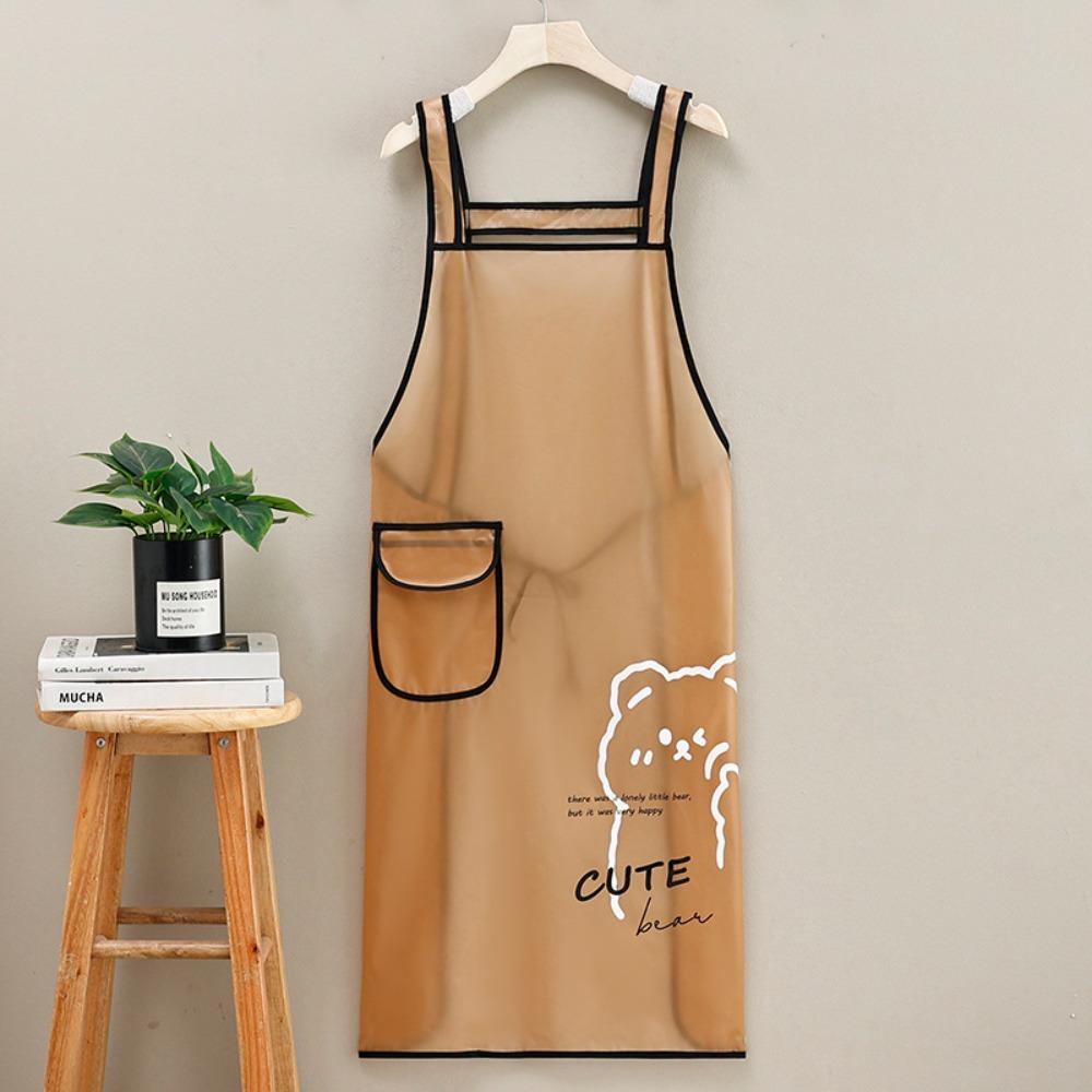 TPU Kitchen Apron Waterproof Cleaning Aprons for Aquatic Products Work Apron  Household
