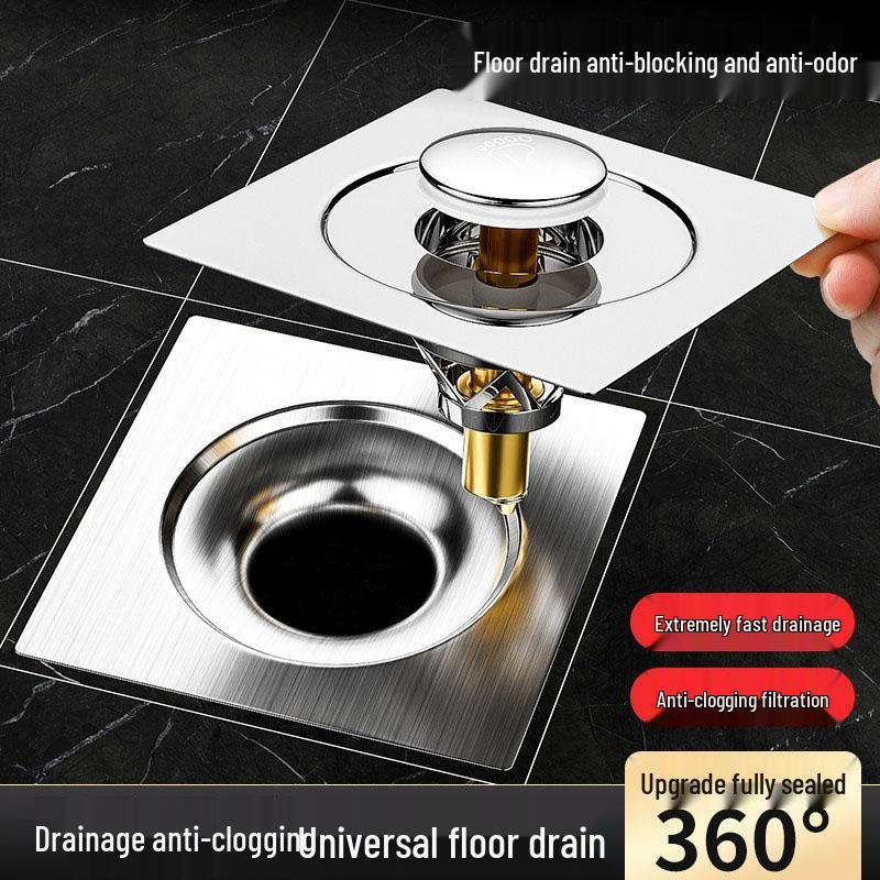 Nabídka pro nováčky: Univerzální zápachuvzdorný koupelnový podlahový odtok s protizápachovou uzávěrkou a sítkem proti vlasům