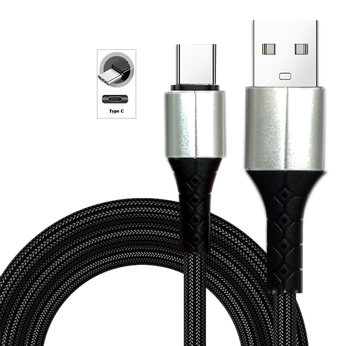 1,5 м USB C кабель, плетеный, для быстрой зарядки, нейлоновый, прочный, длинный зарядный шнур для Samsung Xiaomi (Только для Android) 1m
