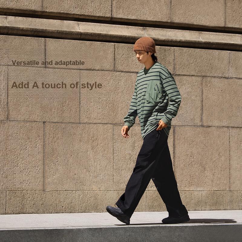 Li Ning CF Suo Solid Color Straight Loose Fashion Casual Pants Men bottoms Black AKXU523-4